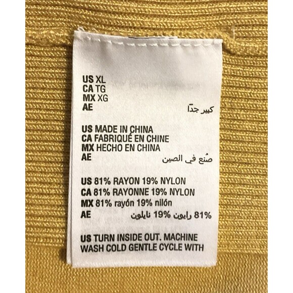 JM Collection Women's Button-Sleeve Crewneck Sweater Size XL, Yellow - Picture 6 of 6